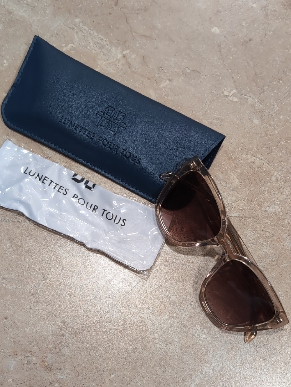 Lunettes Pour Tous Sunglasses - Transparent Brown Frame, Brown Lenses